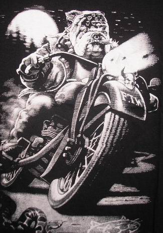 Tričko pibull a motorka